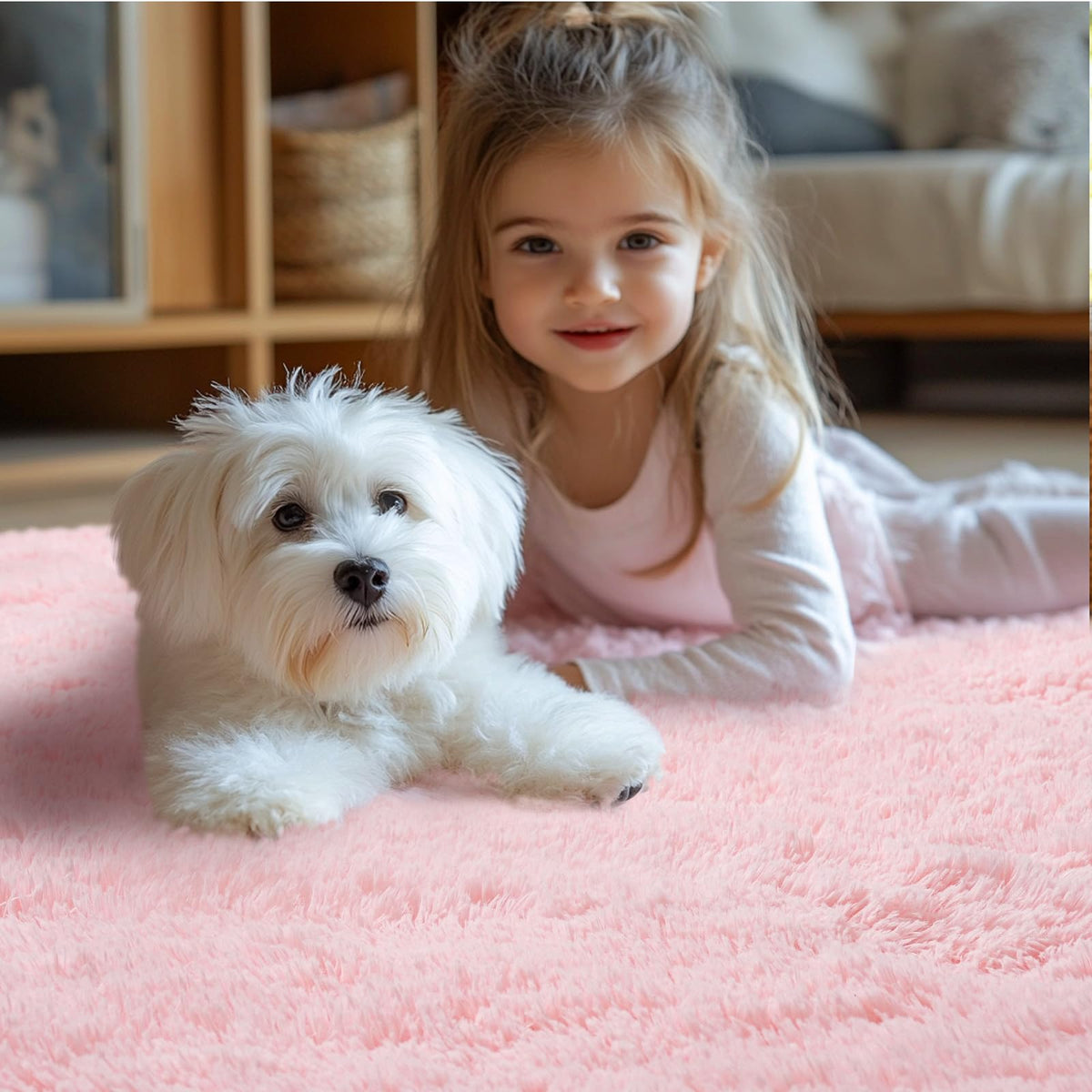 Grey Shag Rug for Living Room 6x9 - Soft Fluffy Plush Area Carpet