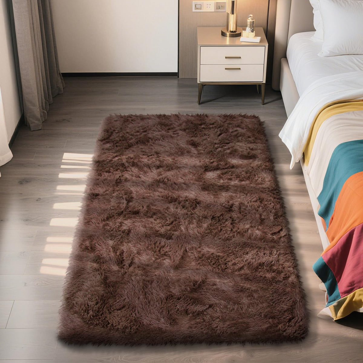8x10 Fluffy Area Rugs for Living Room,Geometric Shag Area Rug for Bedroom