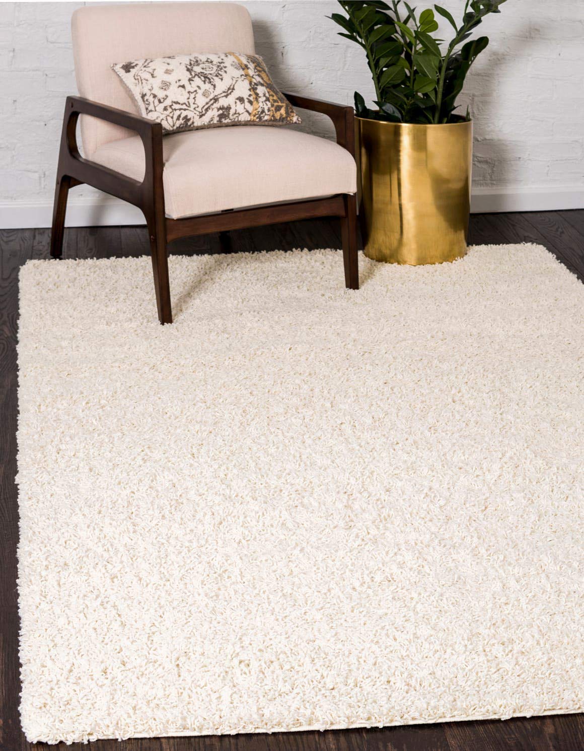 Unique Loom Solid Shag Collection Area Rug (8' x 10' Rectangle, Sandy Brown)