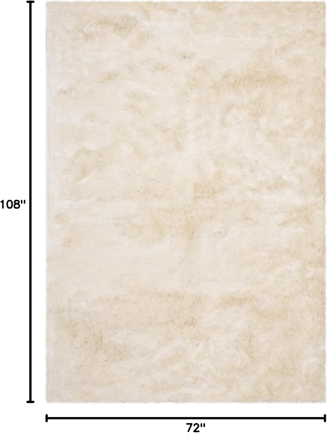 SAFAVIEH Paris Shag Rug 6'x9', Soft Plush Modern Ivory SG511-1212