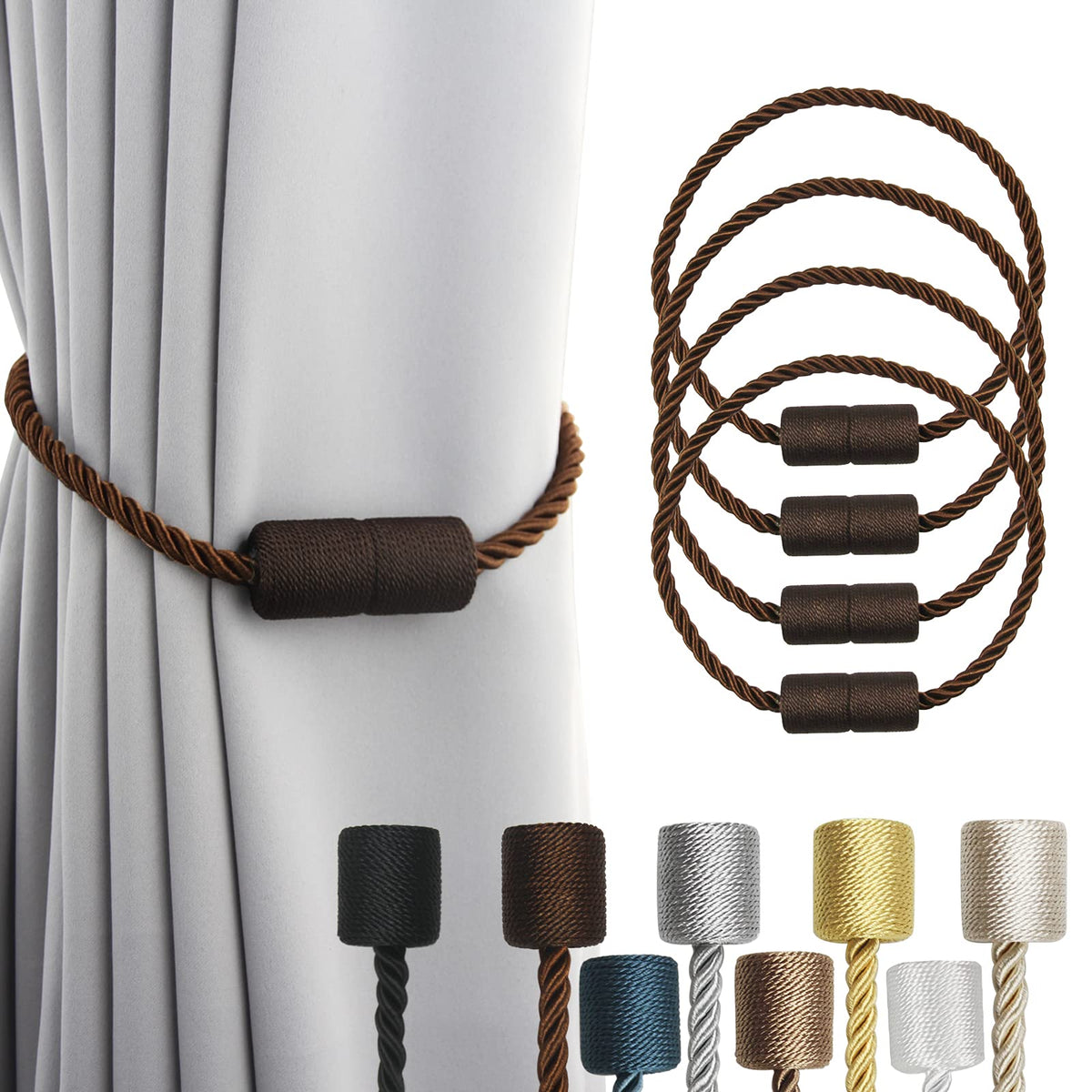 Magnetic Curtain Tiebacks Holdbacks Decorative Tie Backs for Windows Porlau