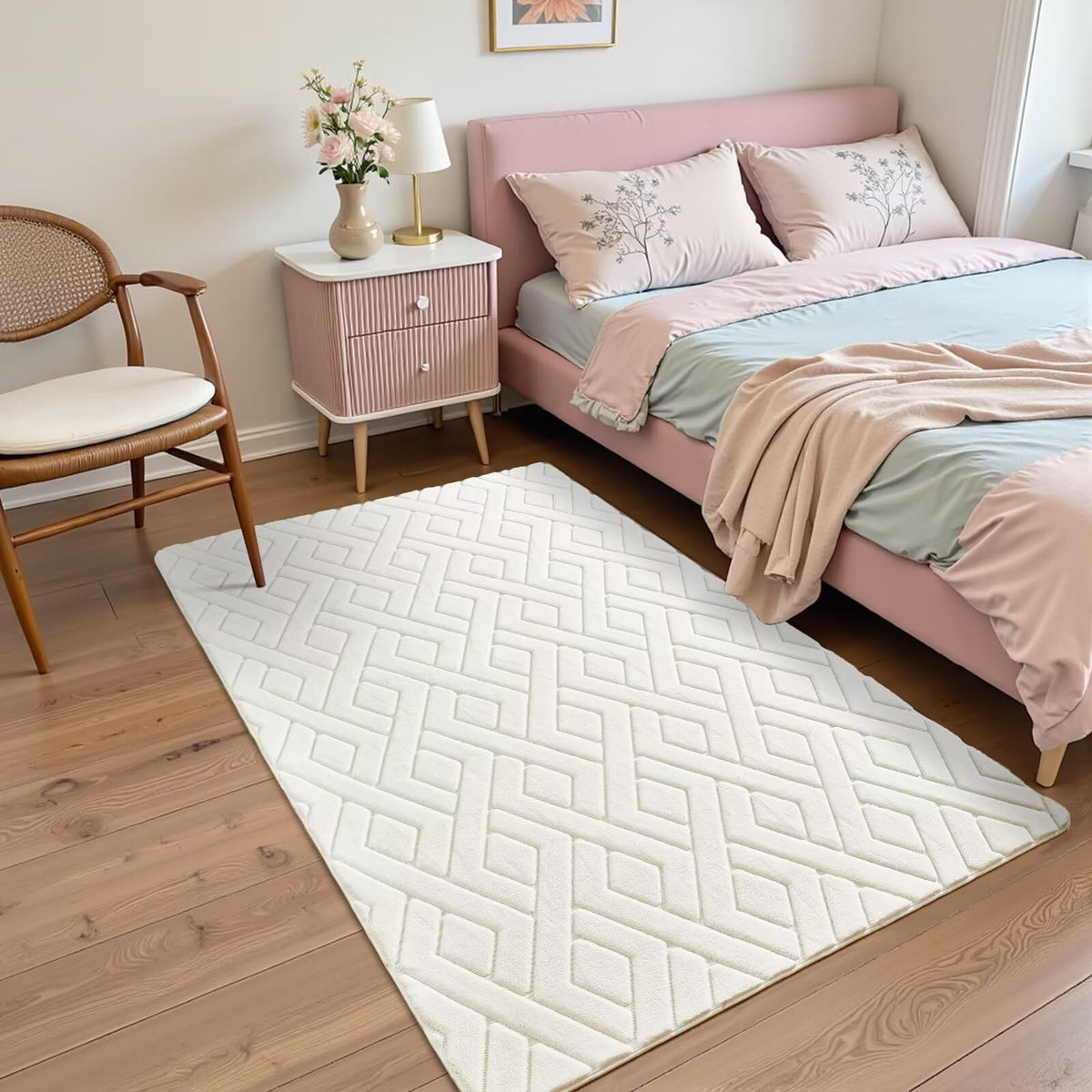 5x7 Black Fluffy Shag Area Rug for Living Room Bedroom