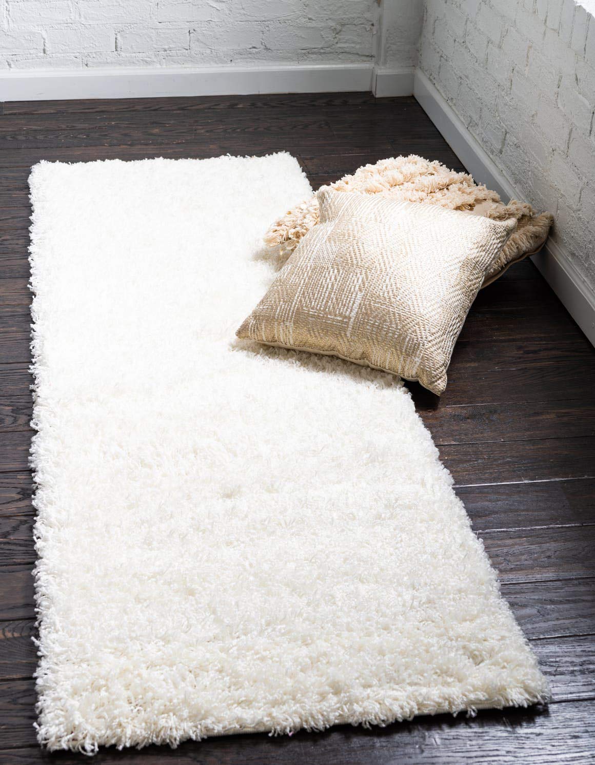 Unique Loom Solid Shag Collection Area Rug (8' x 10' Rectangle, Sandy Brown)