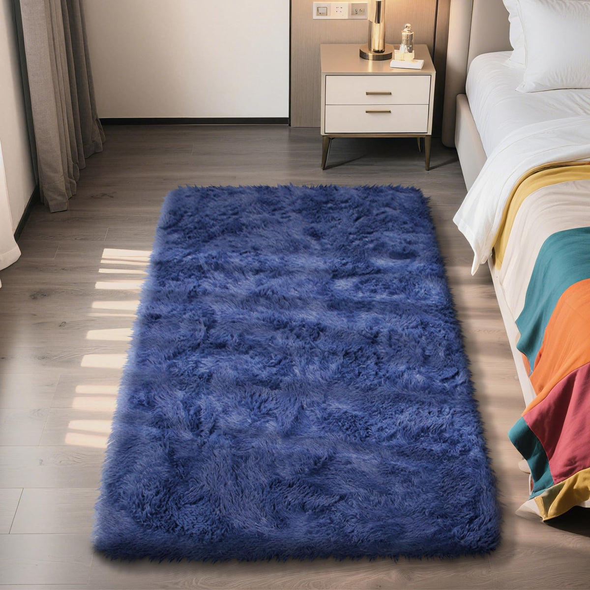 8x10 Fluffy Area Rugs for Living Room,Geometric Shag Area Rug for Bedroom