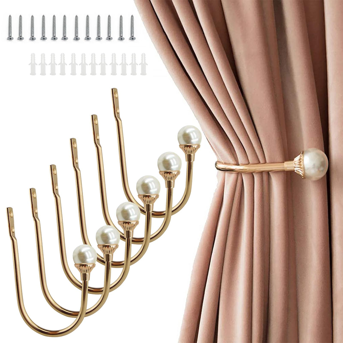 COCIVIVRE 2 Pack Curtain Holdbacks Wall Mounted Curtain Tiebacks Hooks