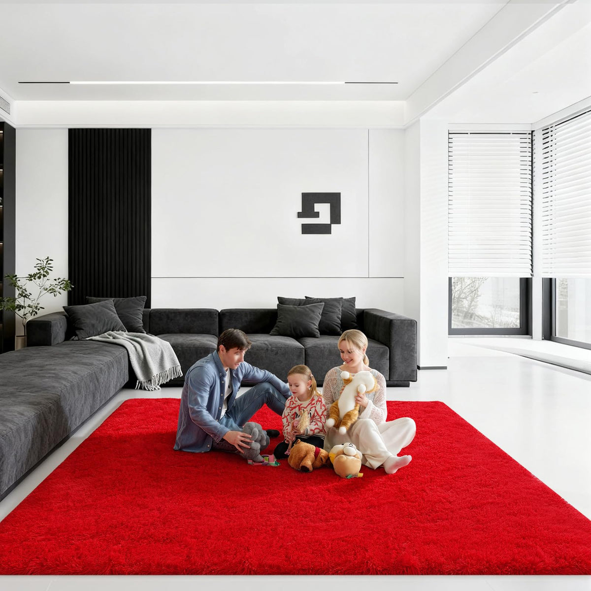 5x7 Large Fluffy Area Rugs for Living Room Bedroom, Light Tan