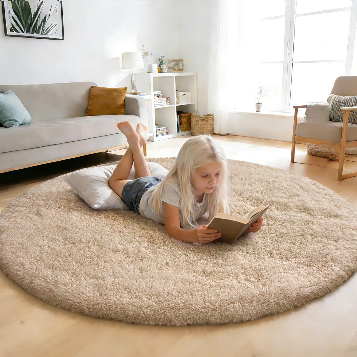 8x10 Fluffy Area Rugs for Living Room,Geometric Shag Area Rug for Bedroom