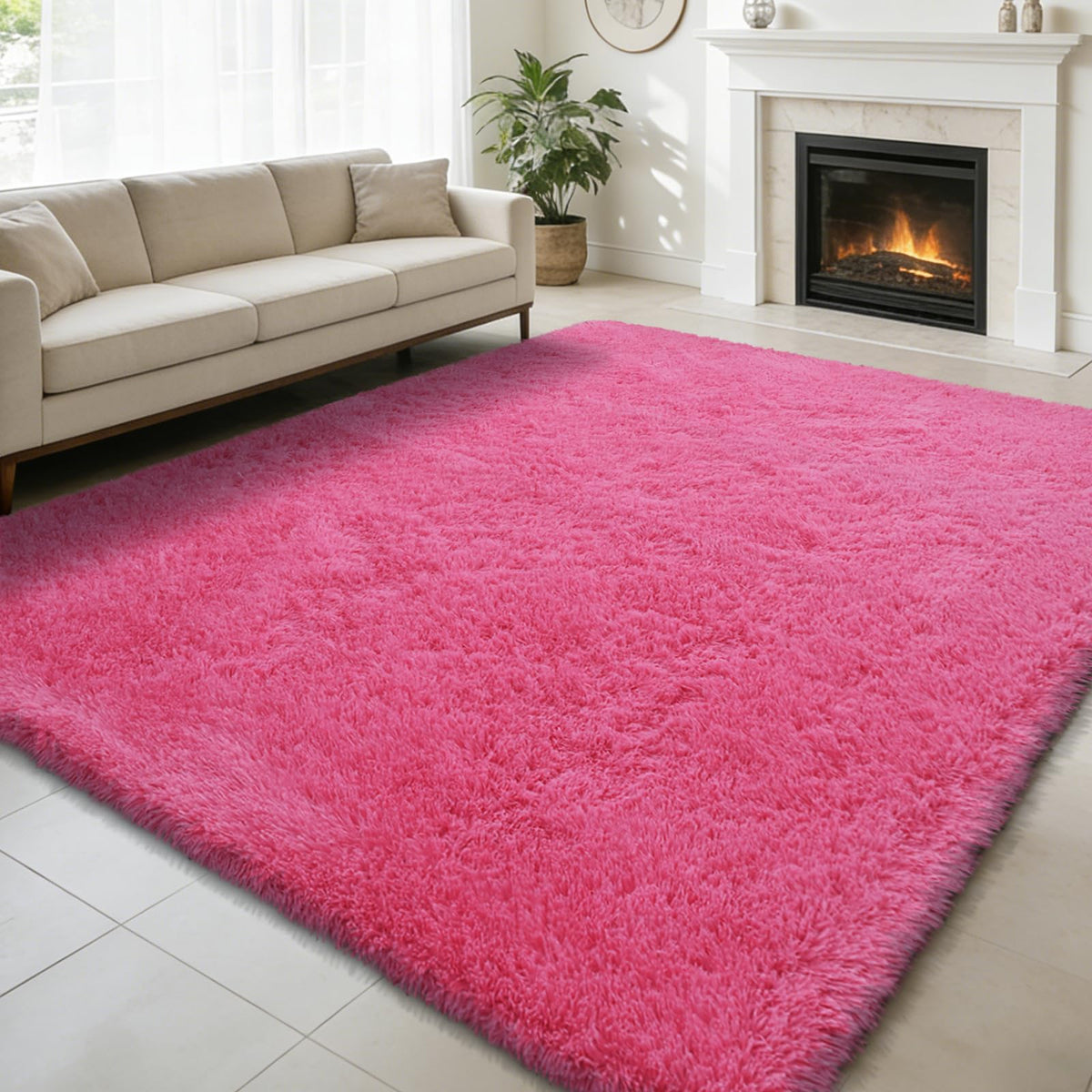 8x10 Fluffy Area Rugs for Living Room,Geometric Shag Area Rug for Bedroom