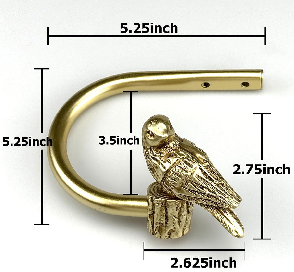 Curtain Drapery Holdbacks with Resin Bird, Wall Mount Drapery Hooks Holders, Set of 2, Gold