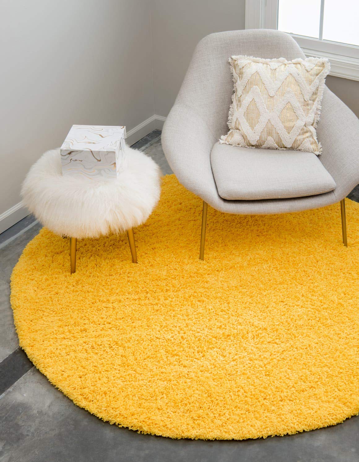 Unique Loom Solid Shag Collection Area Rug (8' x 10' Rectangle, Sandy Brown)