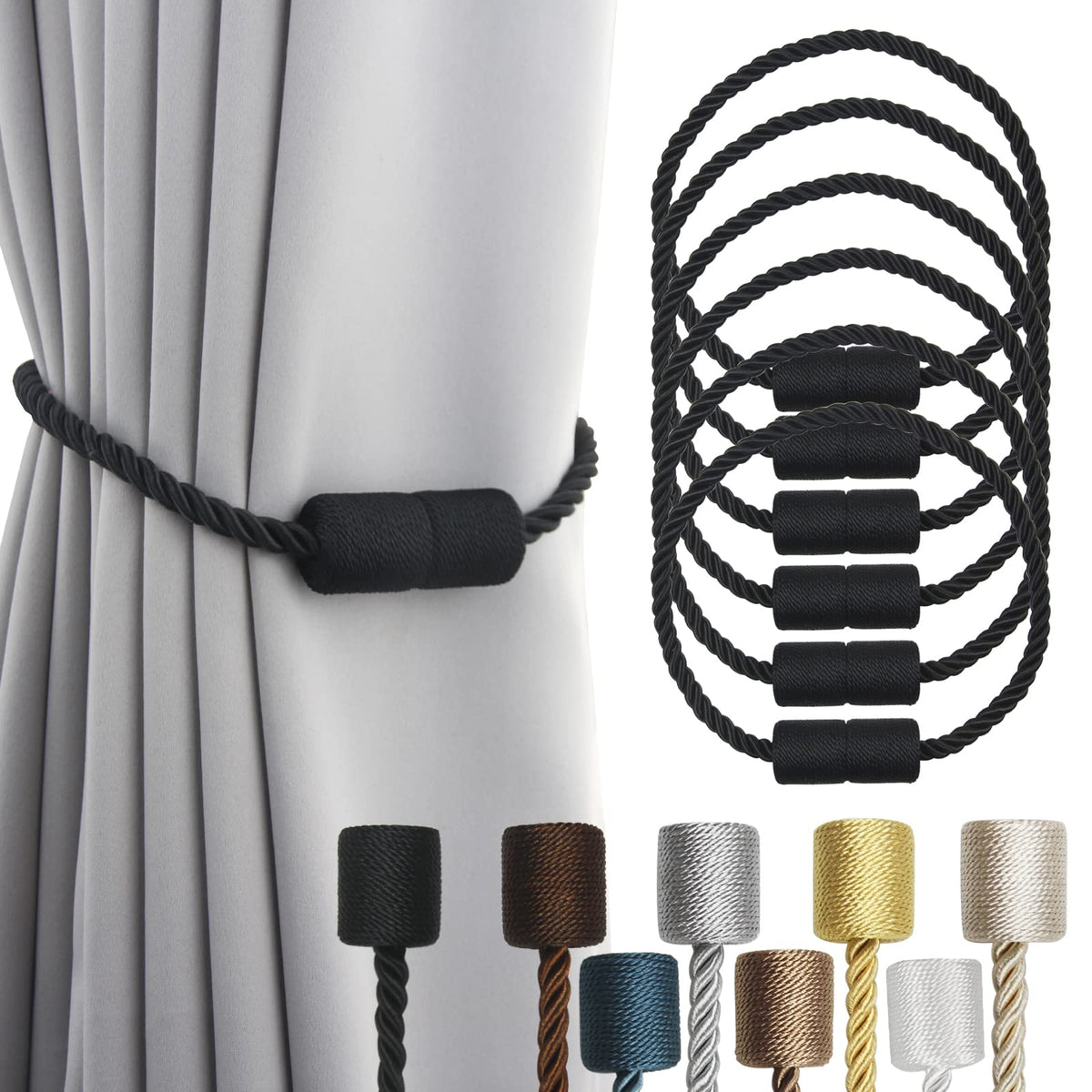 Magnetic Curtain Tiebacks Holdbacks Decorative Tie Backs for Windows Porlau