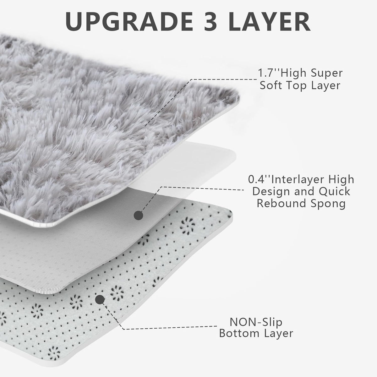 Shag Area Rugs for Bedroom Living Room,8X10 Ultra Soft Fluffy Area Rugs for Dorm,Indoor Carpet Plush Rugs for Living Room Home Decor,Tie-Dye Grey