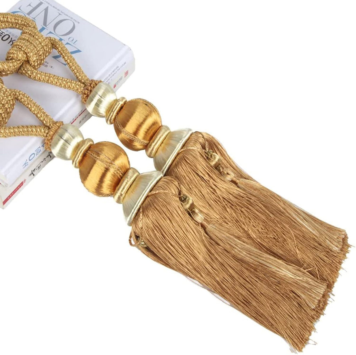 Paired Lantern Single Hanging Ball Tassels Curtains Buckle Sling Binding Lantern Tiebacks Handcrafted Braided Buckle Drapery Curtain Holdbacks Window Treatments for Home 2 Pack