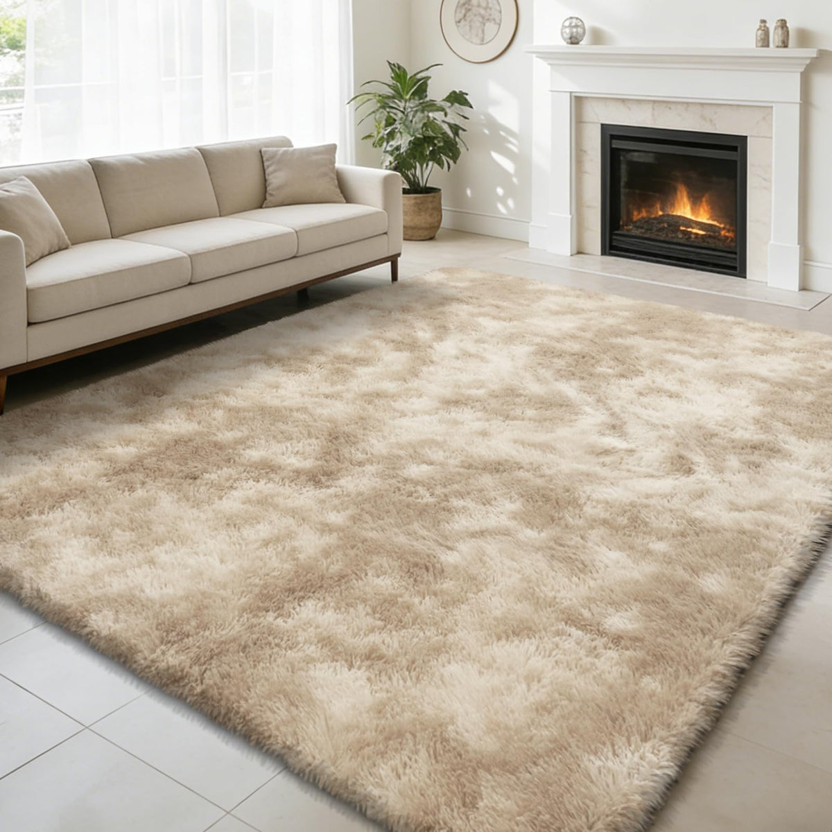 Pink Fluffy Round Area Rugs for Bedroom,3ft Shag Circle Small Area Rugs