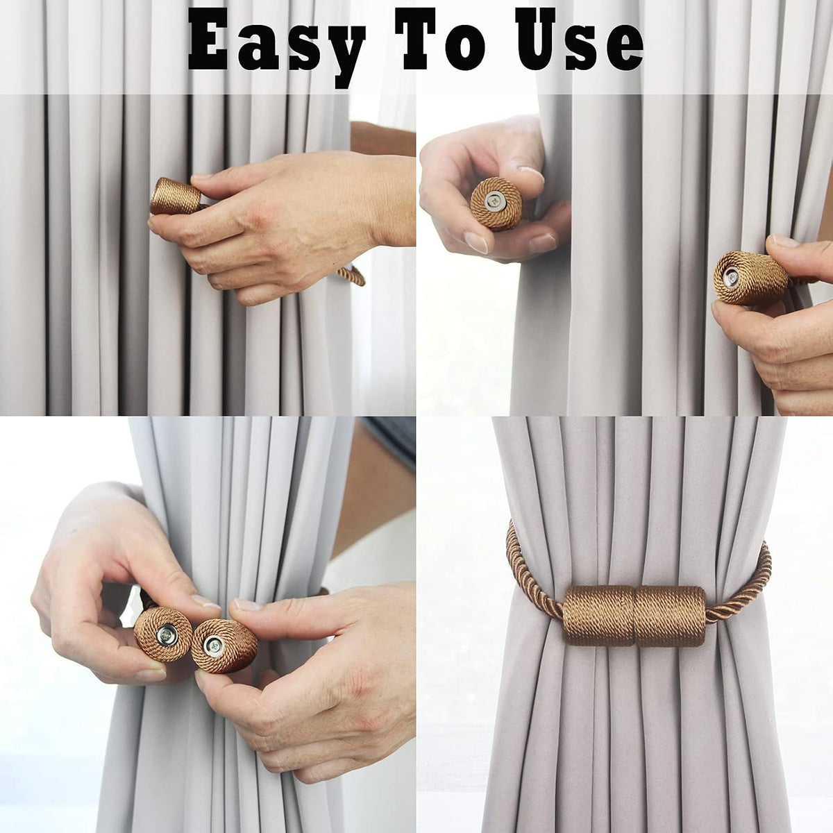 Magnetic Curtain Tiebacks Holdbacks Decorative Tie Backs for Windows Porlau