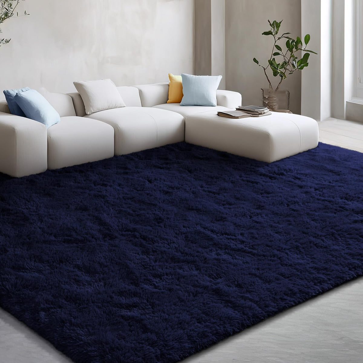 EVOIONOS Pink Round Rug for Bedroom, 4x4 Ft Fluffy Soft Circle Area Rugs for Living Room, Plush Shaggy Circular Carpet for Indoor Floor Bedside Girls Nursery, Machine-Washable Home Decor Aesthetic