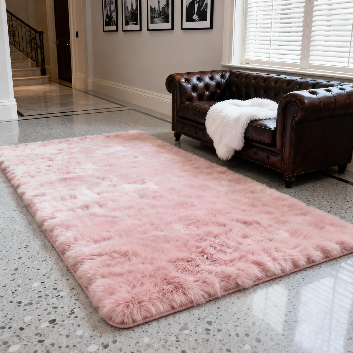 8x10 ft Area Rugs for Living Room Bedroom, Beige Tie-dye Non-Slip Soft Fluffy Shag Carpet, Large Bedside Indoor Floor Area Rug for Kids Girls and Boys, Dorms, Nursery Rooms, Home Decor Aesthetic