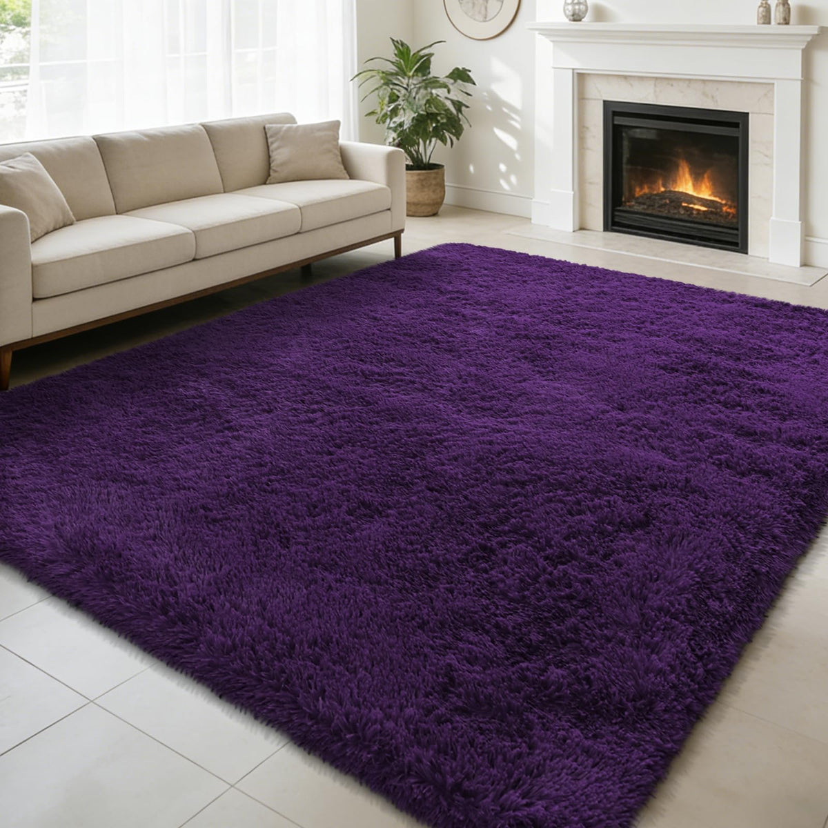 Pink Fluffy Round Area Rugs for Bedroom,3ft Shag Circle Small Area Rugs