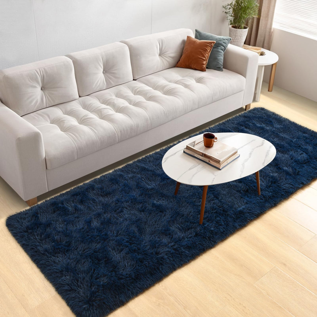 Nuttumico Burgundy Fluffy Shag Area Rug for Living Room Bedroom, 6x9 Feet Ultra Soft Indoor Modern Plush Fuzzy Rug, Thickened Carpet for Kids Playroom, High Pile, Non Slipping
