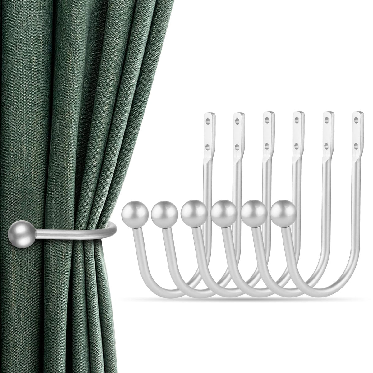 Curtain Holdbacks Tiebacks, 4pcs Curtains Holder Hooks for Home Decor