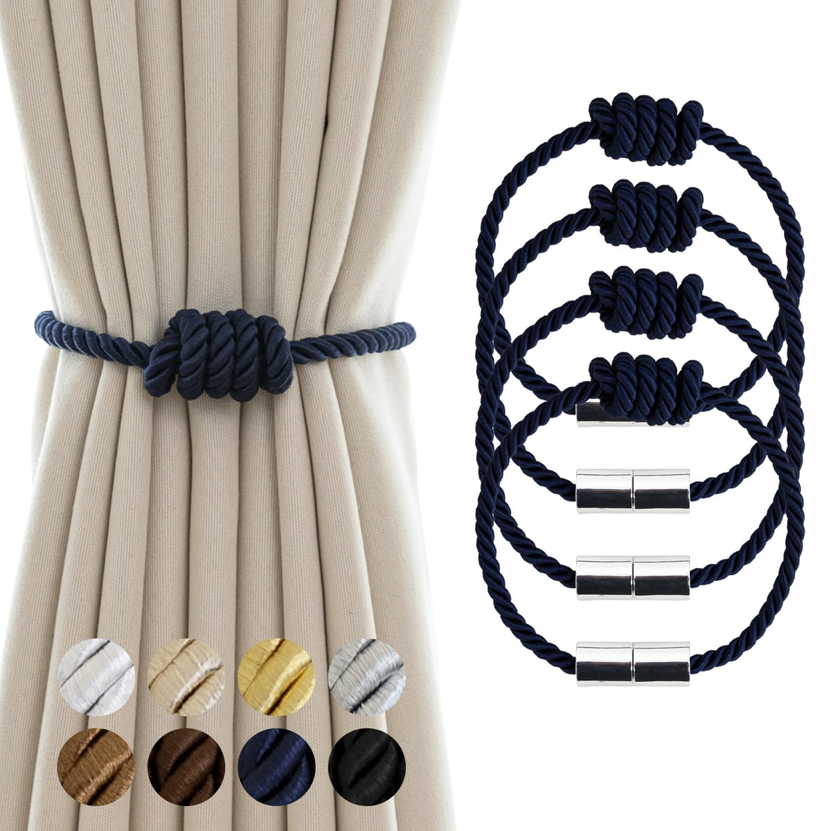 Curtain Tiebacks Magnetic Decorative Rope Tie Backs Holdbacks Contoeey