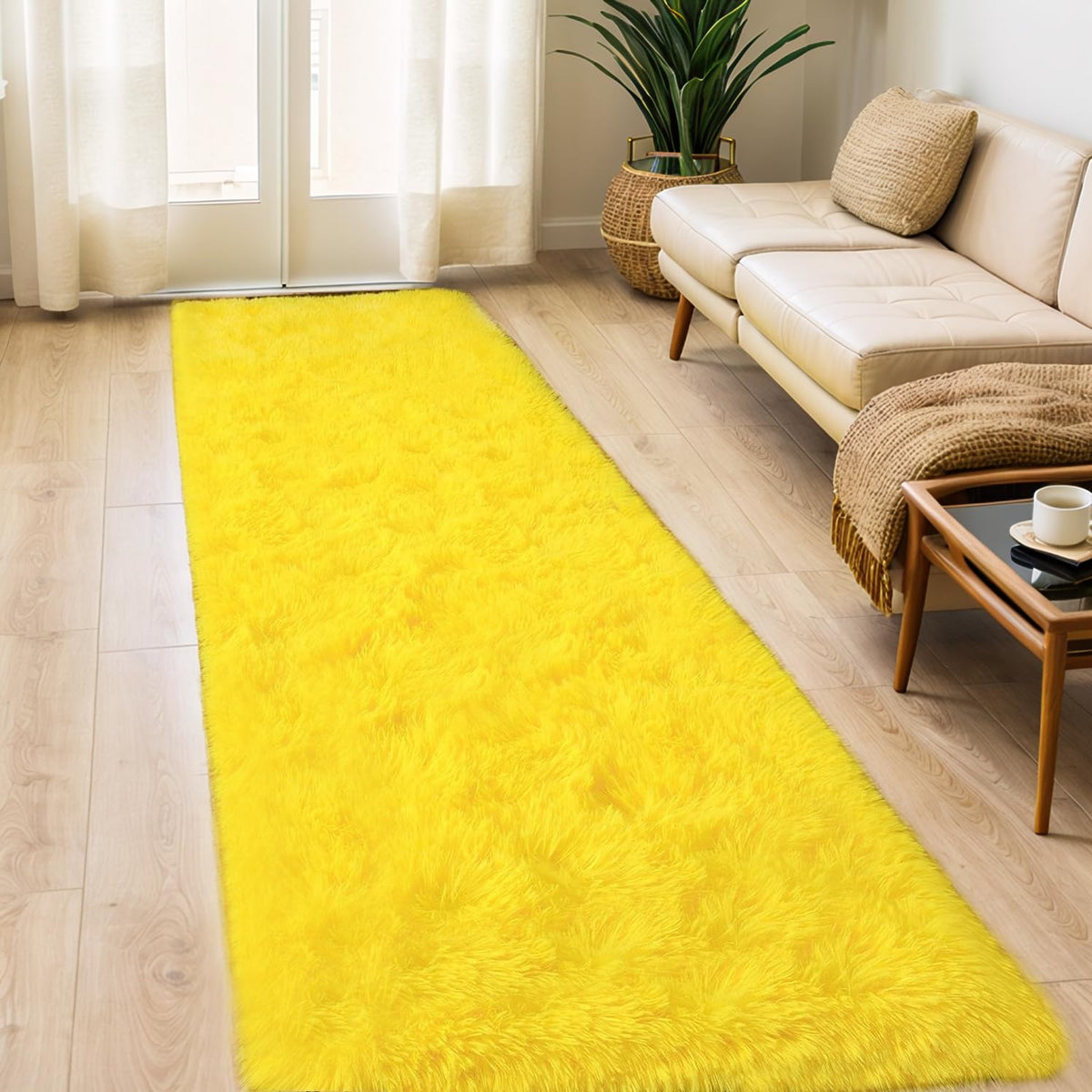 Orange 8x10 Area Rugs for Living Room Bedroom, Soft Plush Fluffy Large Rug