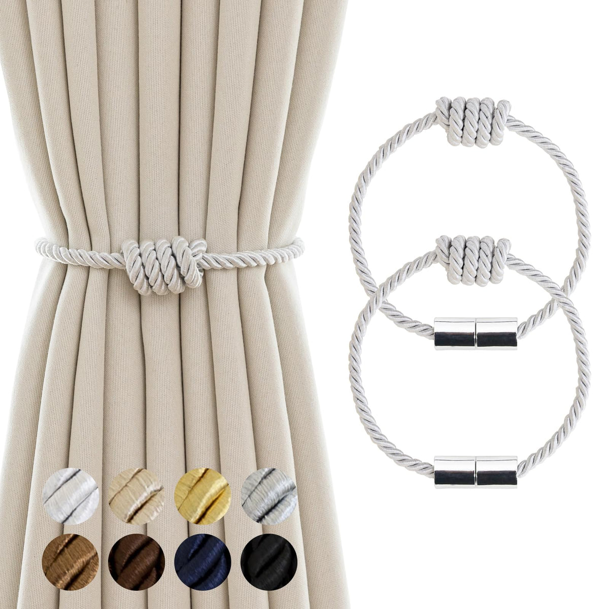 Curtain Tiebacks Magnetic Decorative Rope Tie Backs Holdbacks Contoeey