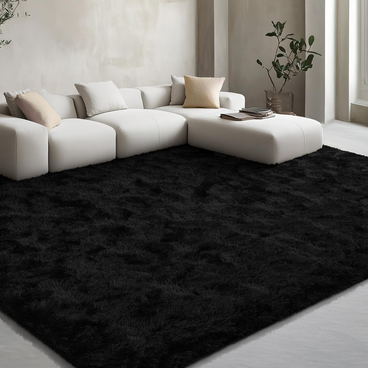 EVOIONOS Pink Round Rug for Bedroom, 4x4 Ft Fluffy Soft Circle Area Rugs for Living Room, Plush Shaggy Circular Carpet for Indoor Floor Bedside Girls Nursery, Machine-Washable Home Decor Aesthetic