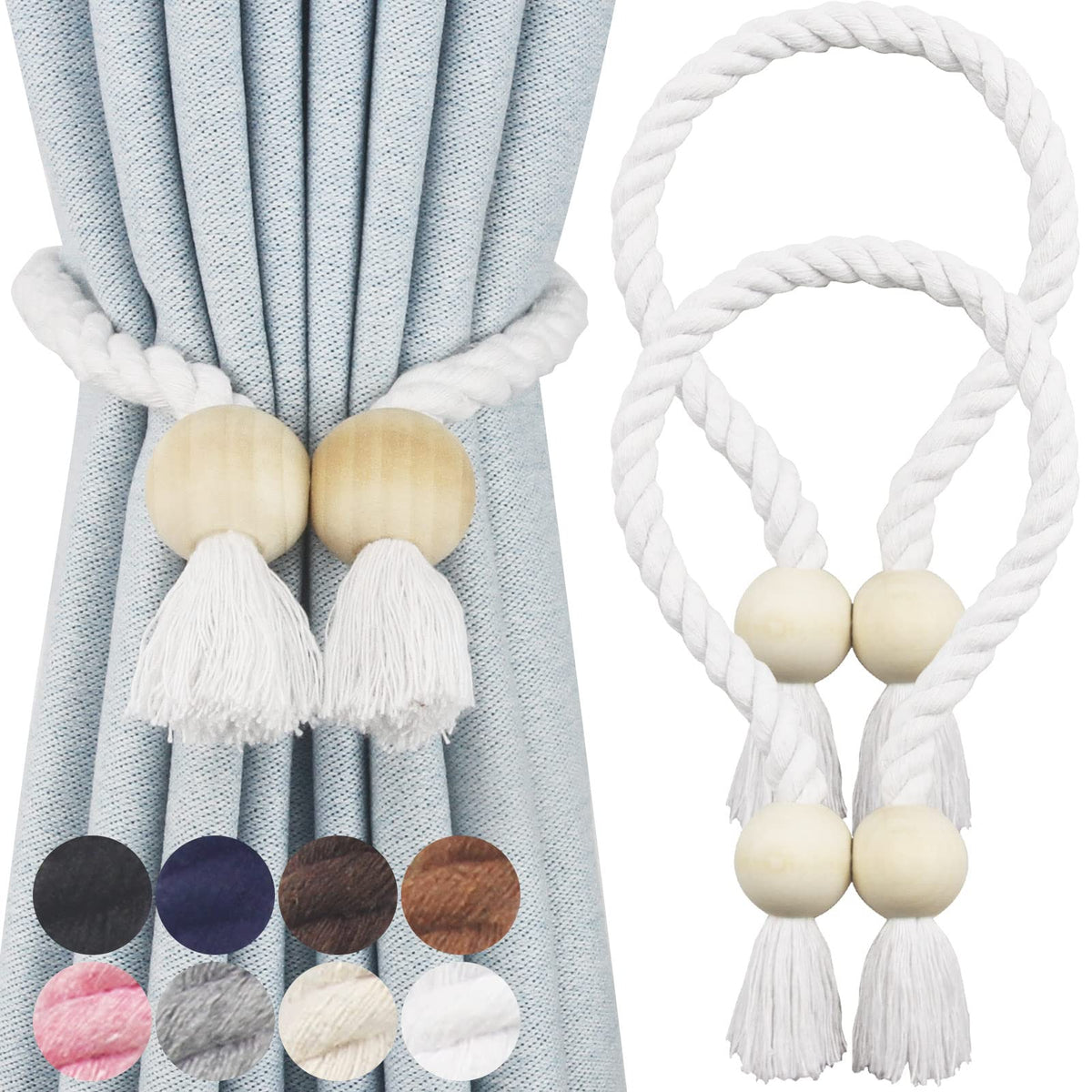 Magnetic Curtain Tiebacks Decorative Tie Back Drapes Holdbacks Nieffeiy