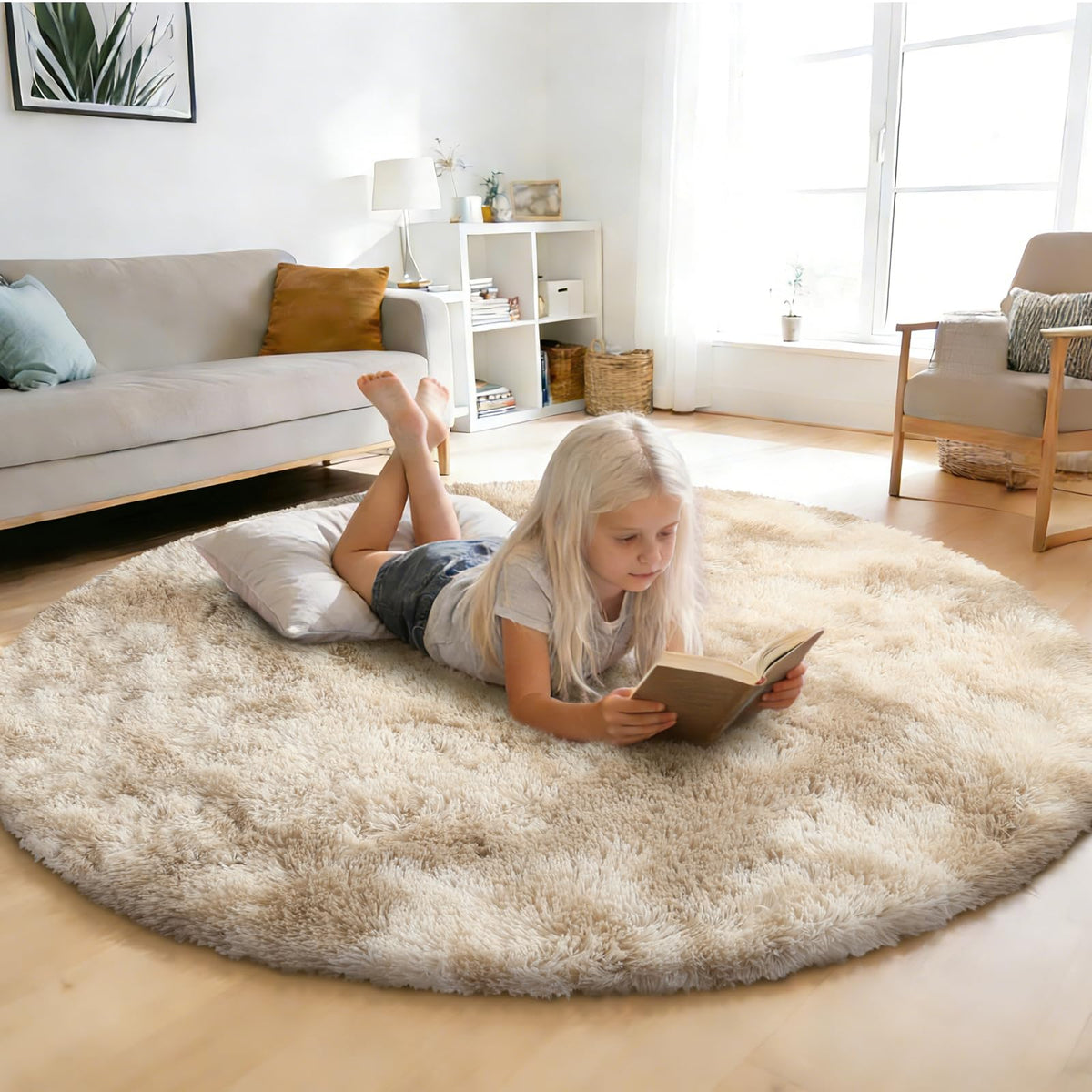 8x10 Fluffy Area Rugs for Living Room,Geometric Shag Area Rug for Bedroom