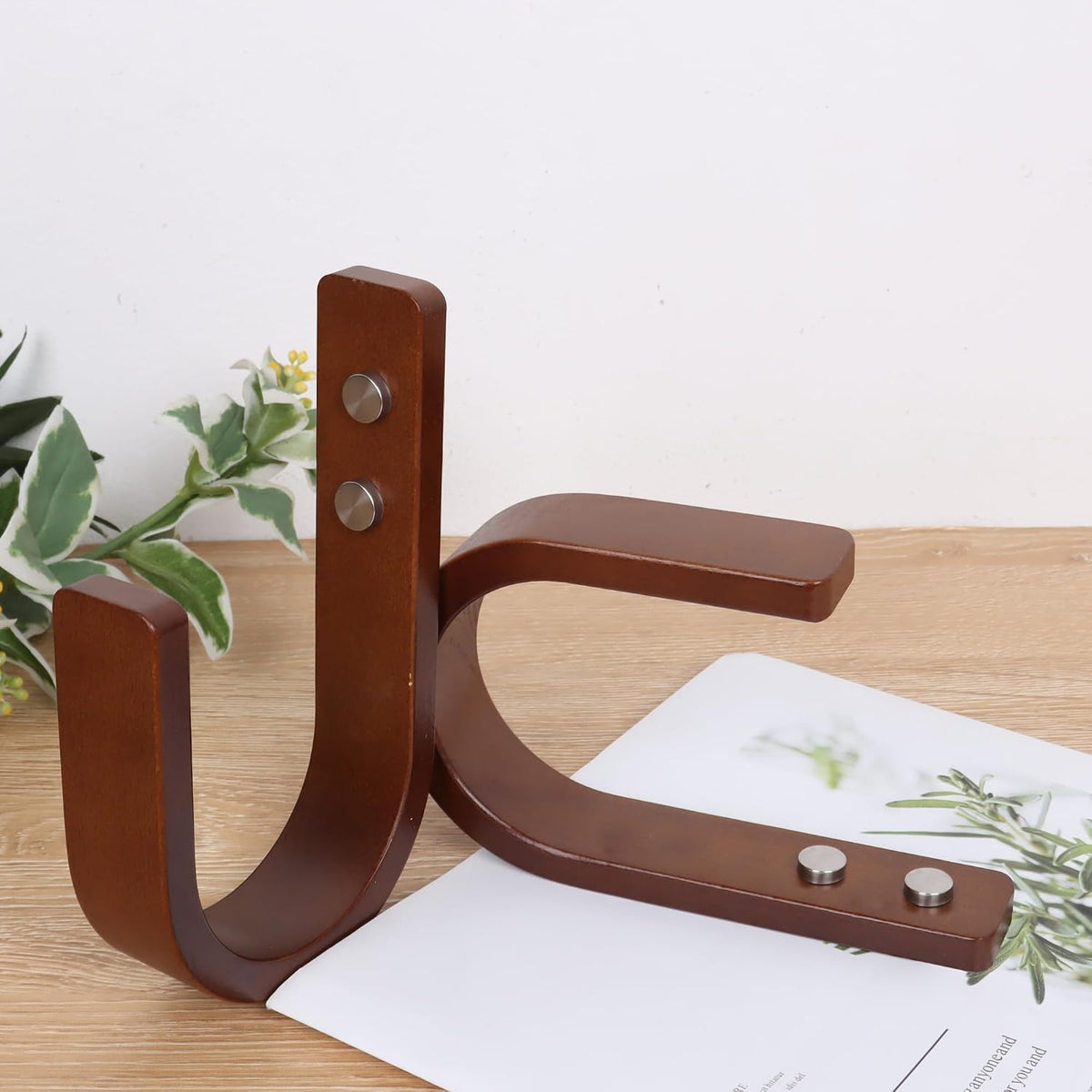 2 Pack Curtain Tiebacks & Holdbacks Wood Curtain Holder, Coffee