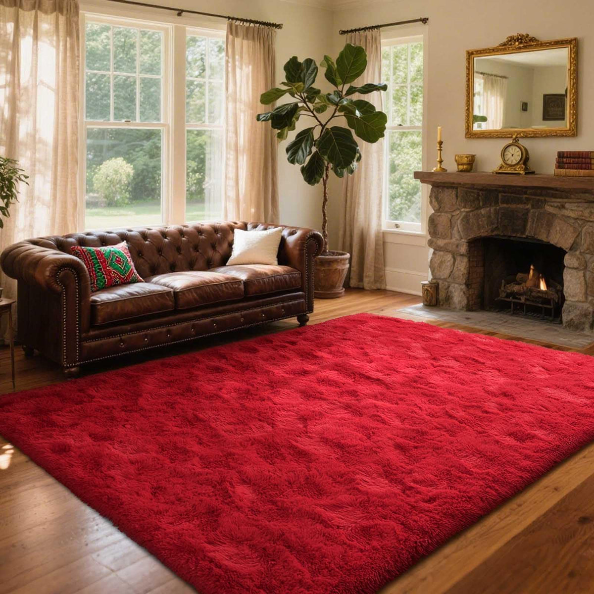 8x10 Ft Extra Large Shag Rugs for Living Room, Tie Dyed Ultra Soft Fluffy Furry Area Rugs for Bedroom Indoor Floor, Aesthetic Carpet for Kids Home Decor (Dark Grey)