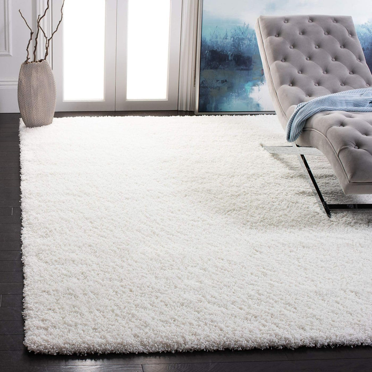 SAFAVIEH Area Rug 8x10 - California Shag Collection - Large - Beige, Non-Shedding & Easy to Clean, Ultra Plush Thick Pile, Ideal for Living Room, Bedroom, Dining Space (SG151-1313)