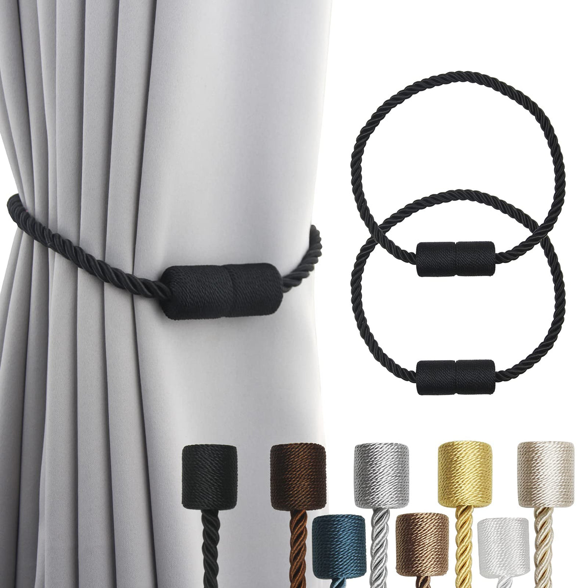 Magnetic Curtain Tiebacks Holdbacks Decorative Tie Backs for Windows Porlau