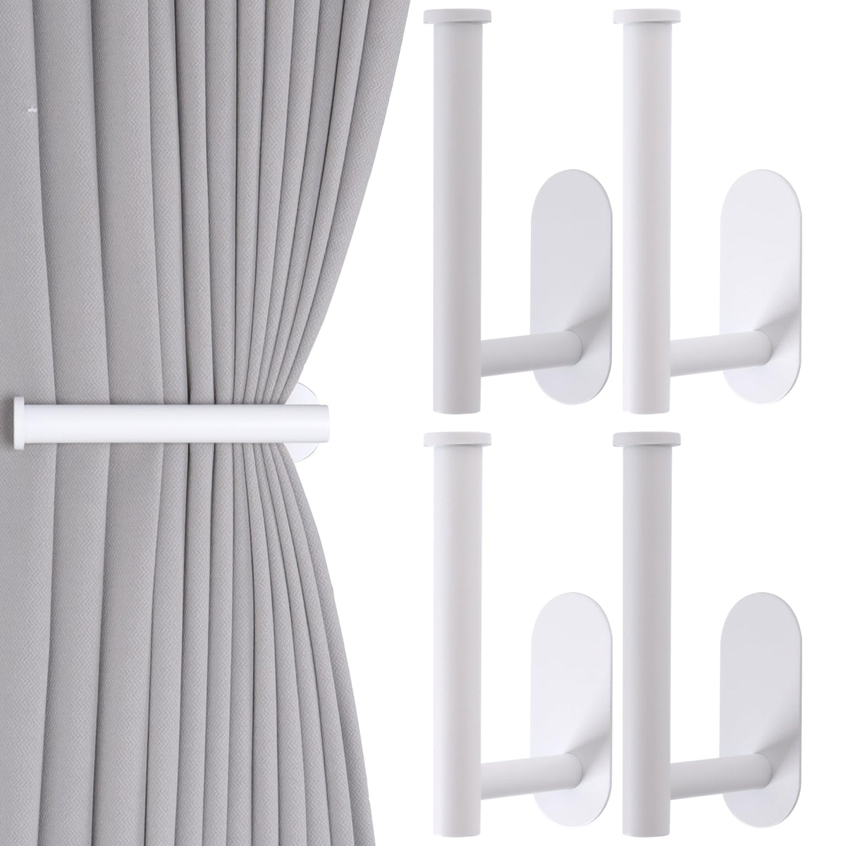 Groleca 2 Pack Adhesive Curtain Holdbacks Curtain Tie Backs, Gold
