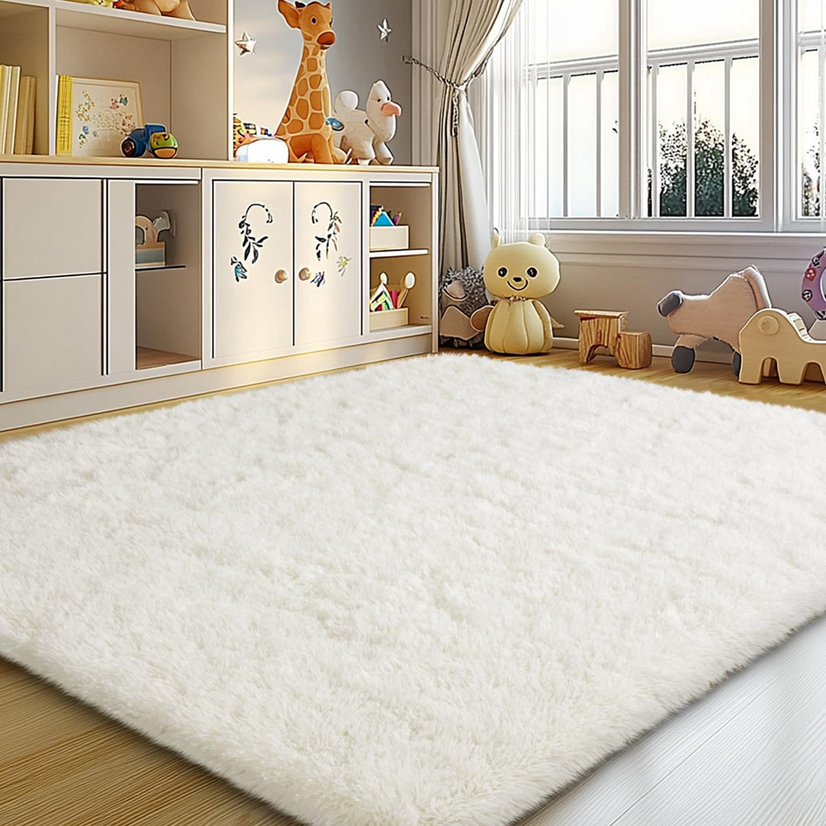 Mugorn Small Soft Shag Rugs for Bedroom, 4x6 Fluffy Area Rugs for Living Room