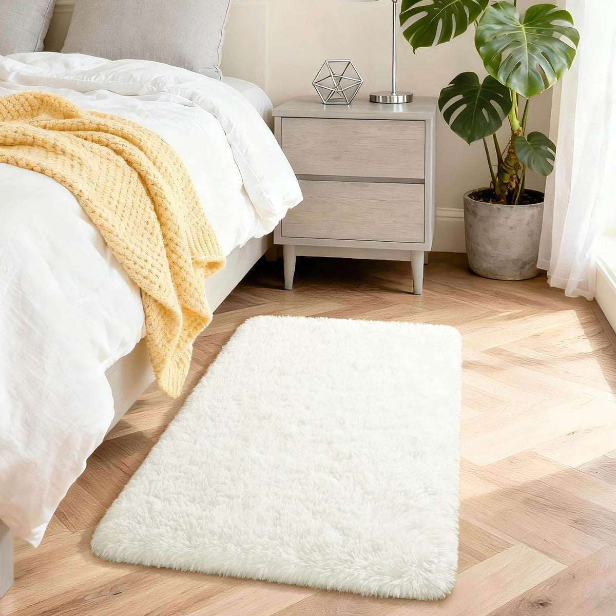 Merelax Soft Modern Indoor Large Shaggy Rug for Livingroom Bedroom Dorm Kids Room Home Decor, Non-Slip Plush Fluffy Furry Fur Area Rugs Comfy Nursery Accent Floor Carpet 9x12 Feet, Black