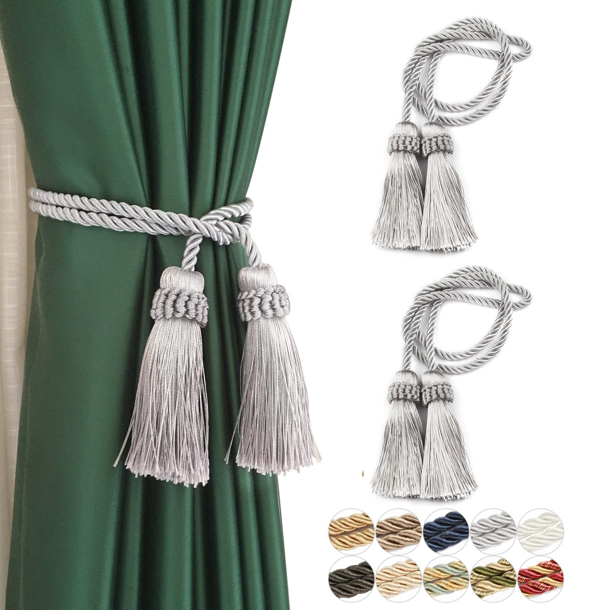 Curtain Tiebacks Handmade Curtain Holdbacks Rope with Tassel