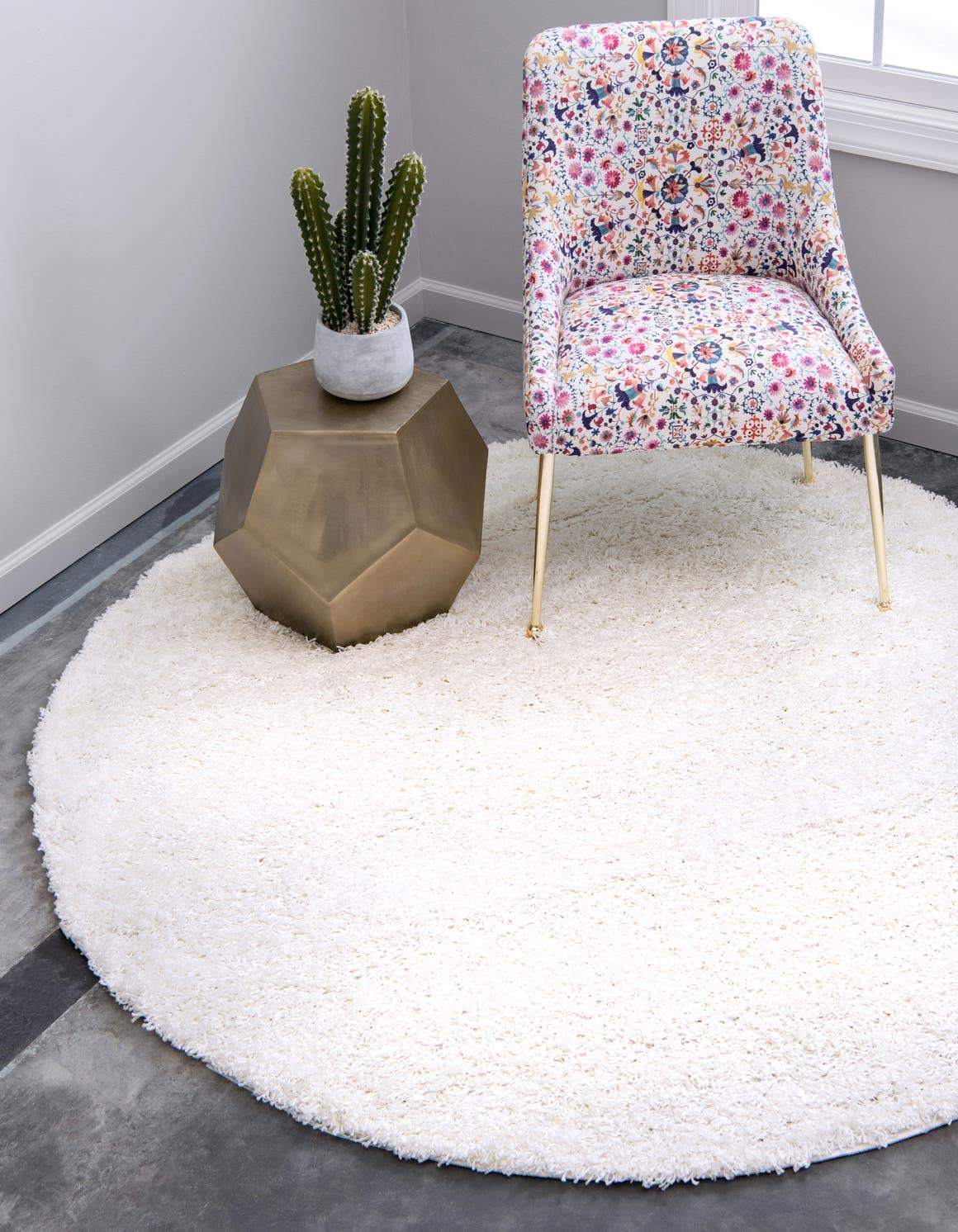 Unique Loom Solid Shag Collection Area Rug (8' x 10' Rectangle, Sandy Brown)