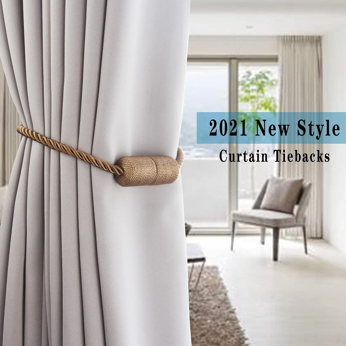 Magnetic Curtain Tiebacks Holdbacks Decorative Tie Backs for Windows Porlau
