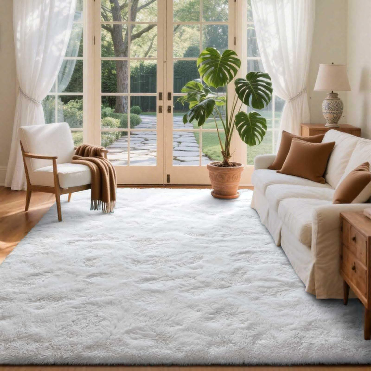8x10 Ft Extra Large Shag Rugs for Living Room, Tie Dyed Ultra Soft Fluffy Furry Area Rugs for Bedroom Indoor Floor, Aesthetic Carpet for Kids Home Decor (Dark Grey)