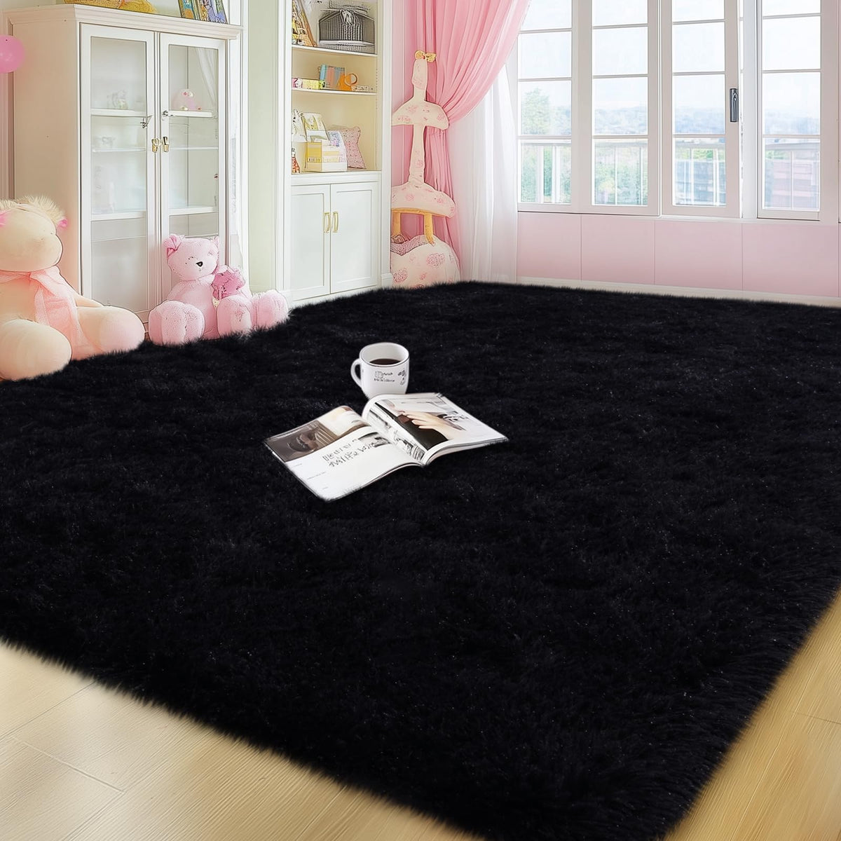 qulint Large Area Rug for Living Room 10x14, Fluffy Tan Rug for Bedroom