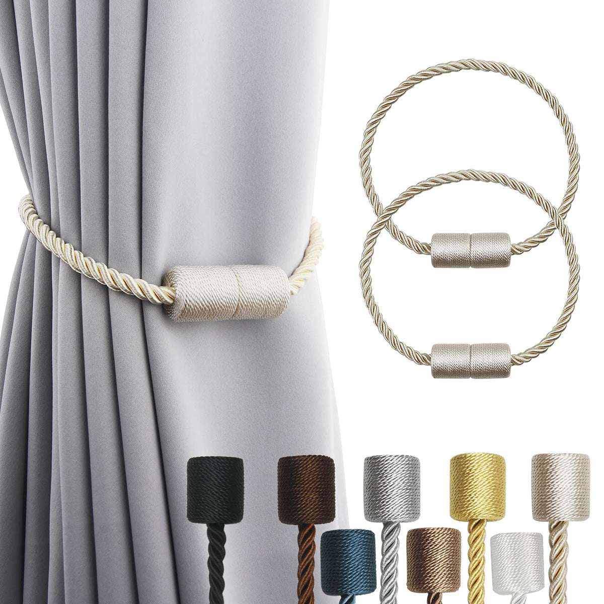 Magnetic Curtain Tiebacks Holdbacks Decorative Tie Backs for Windows Porlau
