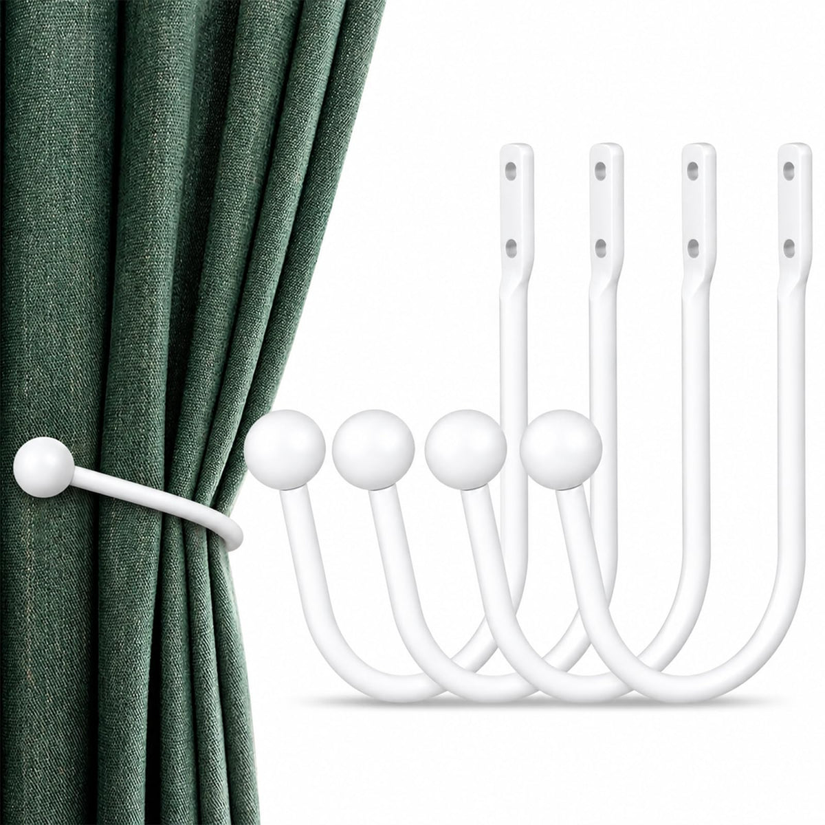 Curtain Holdbacks Tiebacks, 4pcs Curtains Holder Hooks for Home Decor