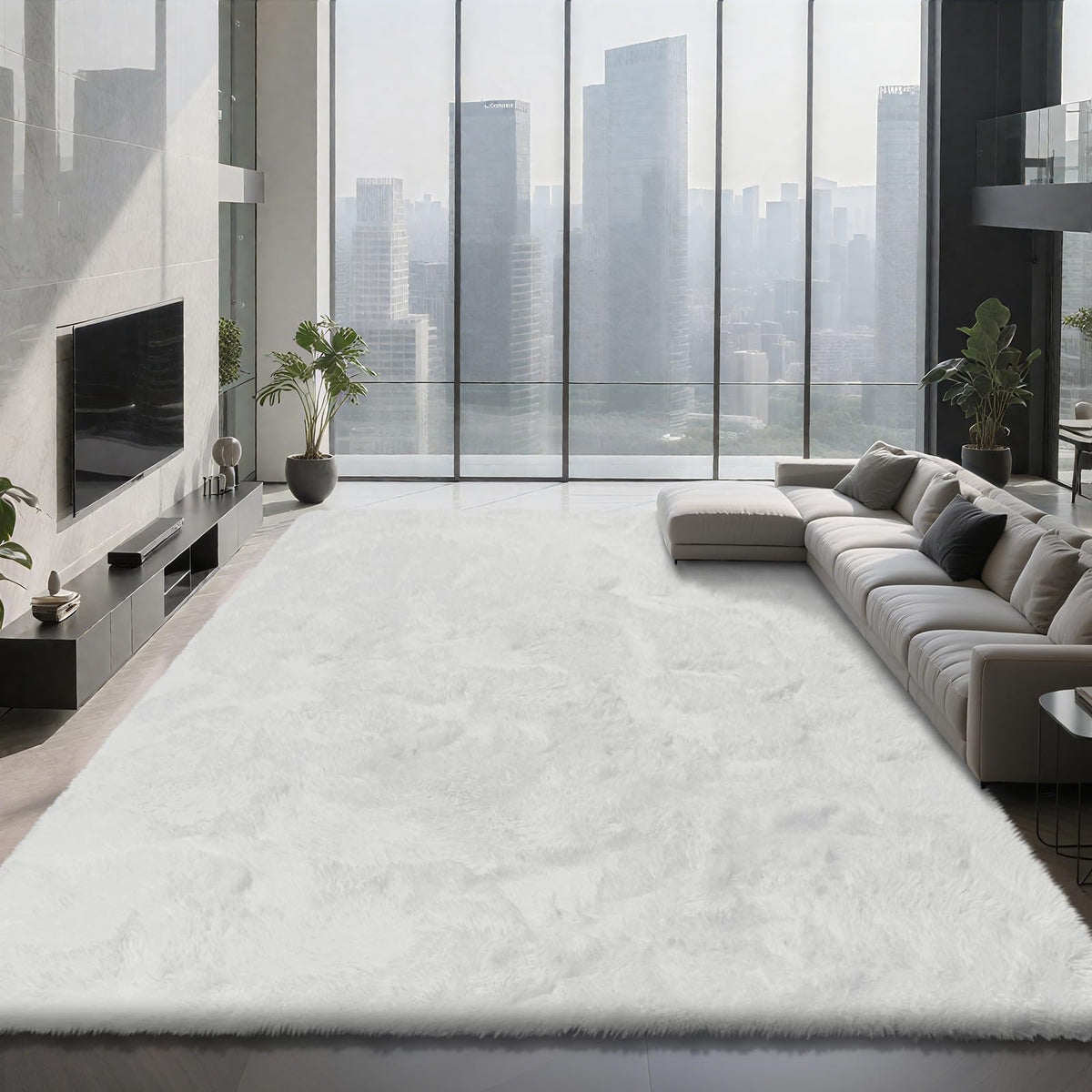 Shag Area Rugs for Bedroom Living Room,8X10 Ultra Soft Fluffy Area Rugs for Dorm,Indoor Carpet Plush Rugs for Living Room Home Decor,Tie-Dye Grey