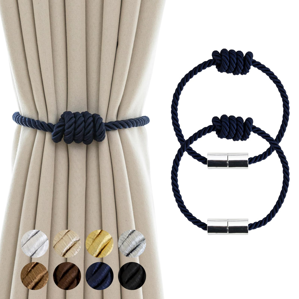 Curtain Tiebacks Magnetic Decorative Rope Tie Backs Holdbacks Contoeey