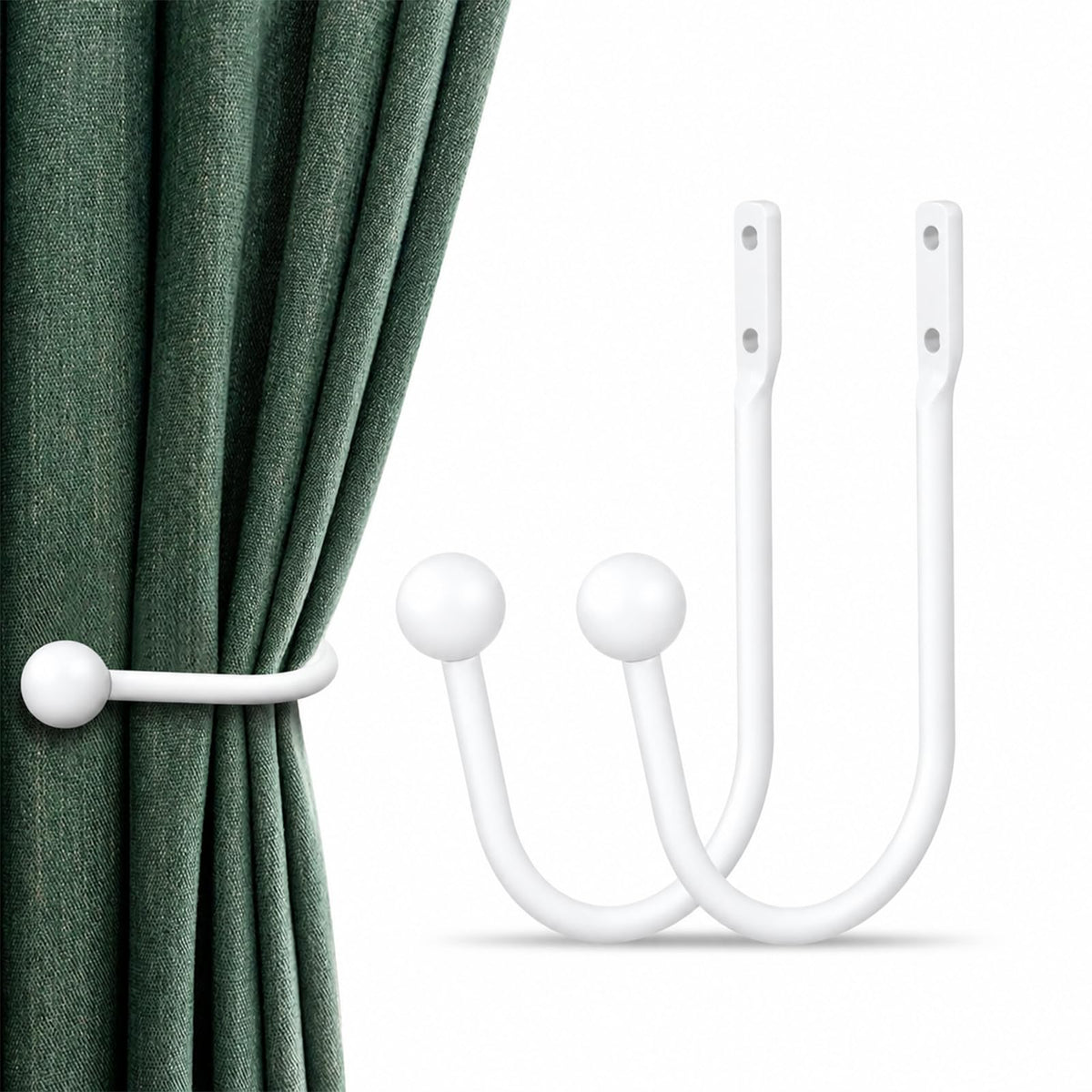 Curtain Holdbacks Tiebacks, 4pcs Curtains Holder Hooks for Home Decor