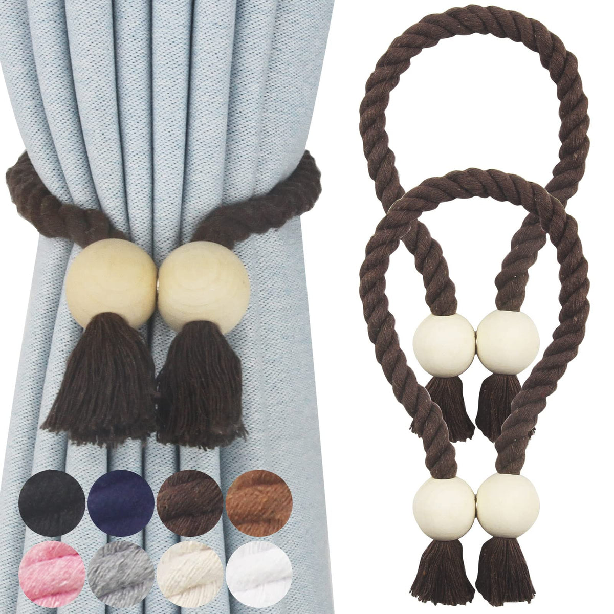 Magnetic Curtain Tiebacks Decorative Tie Back Drapes Holdbacks Nieffeiy