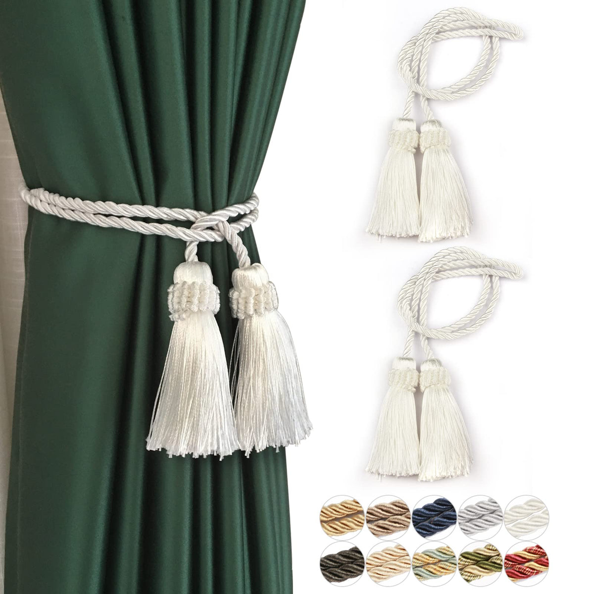 Curtain Tiebacks Handmade Curtain Holdbacks Rope with Tassel