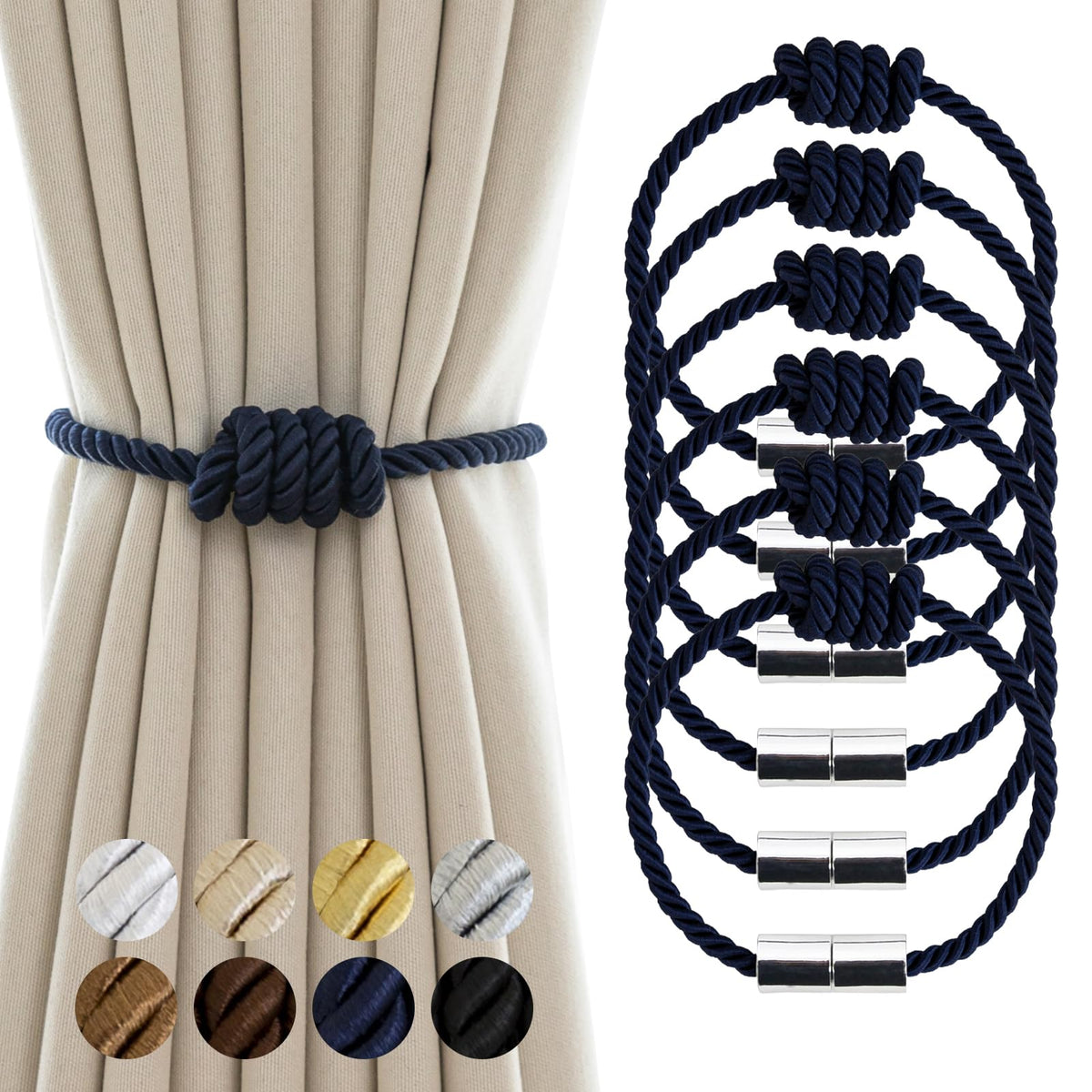 Curtain Tiebacks Magnetic Decorative Rope Tie Backs Holdbacks Contoeey